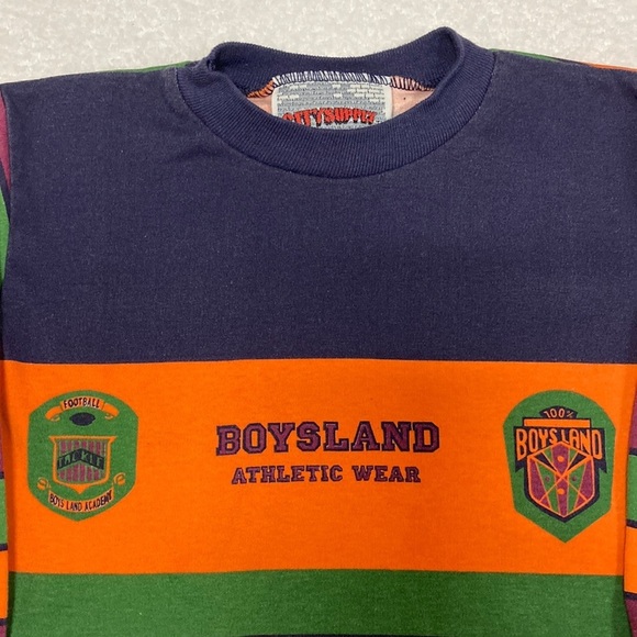 Vintage city supply striped football long sleeve tee small 4 - Picture 2 of 9